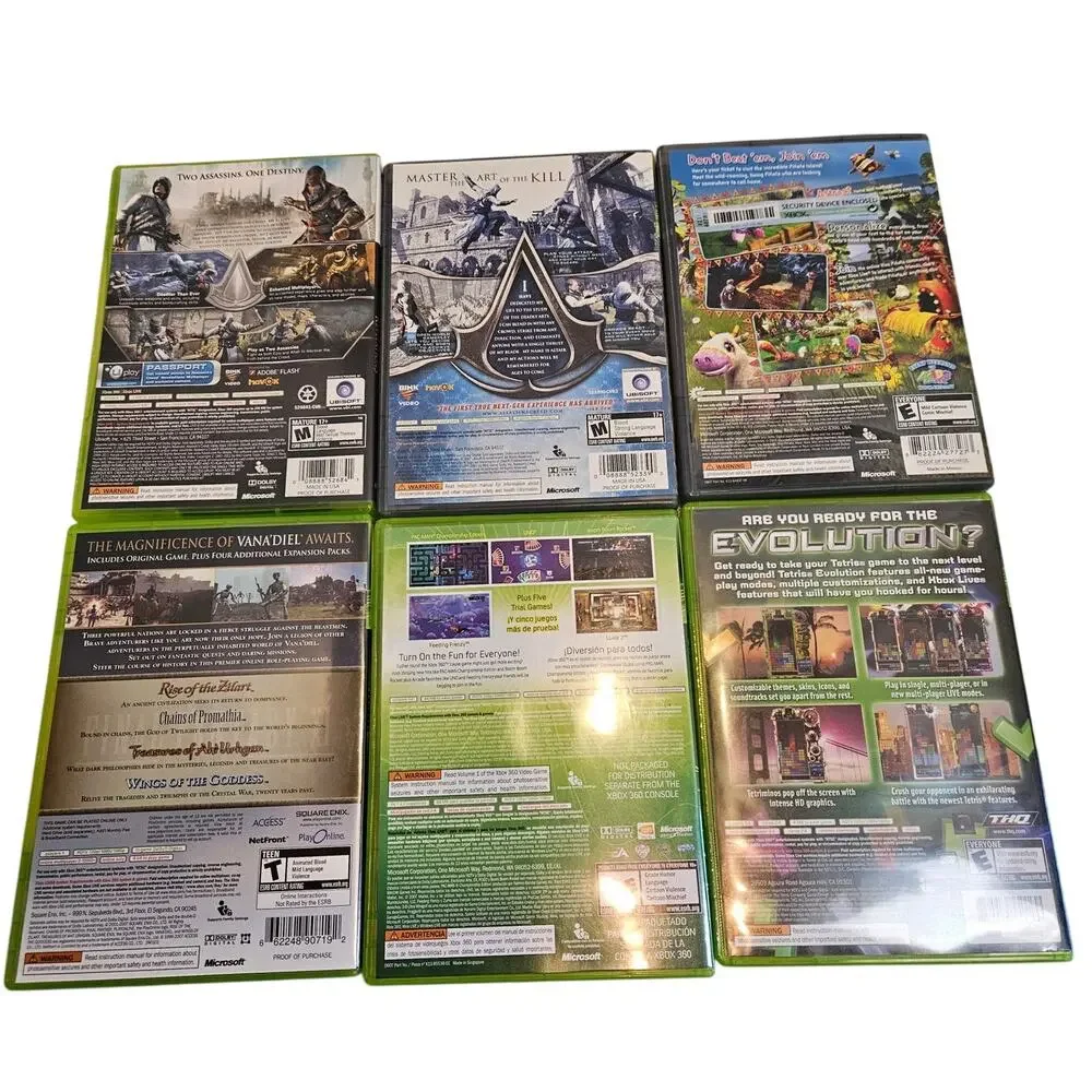 XBOX 360 CD-6 Final Fantasy XI Live Arcade, Tetris, Viva Pinata, Assassin Creed